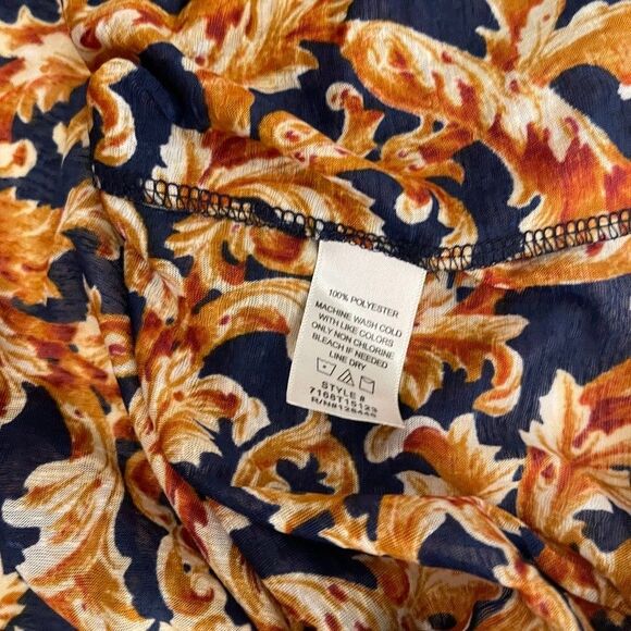 DNA Collective Blouse Women's Medium V-Neck Sleeveless Sheer Tank Top Printed - Picture 9 of 9